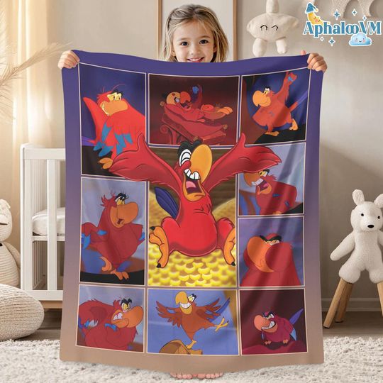 Aladdin Lago Blanket, Aladdin Magic Blanket Genie Princess Jasmine Blanket, Magic Kingdom Blanket for Bed Couch Sofa