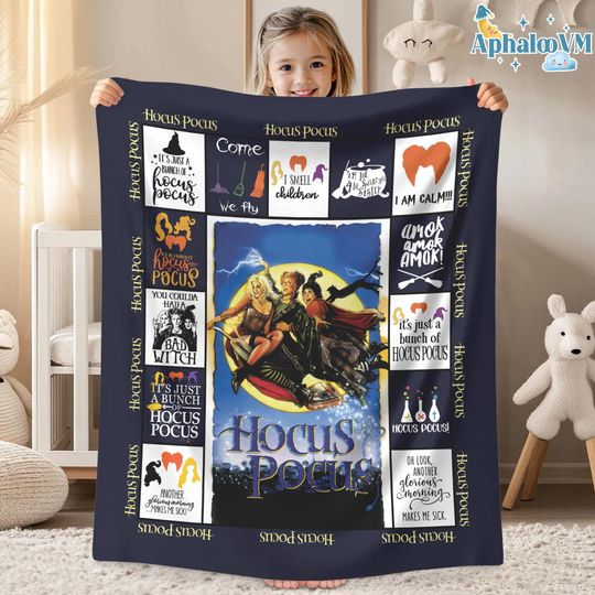 Hocus Pocus Blanket, Sanderson Sisters Blanket, Halloween Movie Hocus Pocus Blanket Gift, Blanket for Bed Couch Sofa