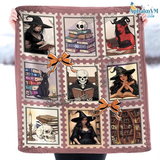 Halloween Stitch Cartoon Blanket, Halloween Stitch and Angel, Spooky Season Gift, Halloween Baby Blanket, Blanket for Couch Sofa