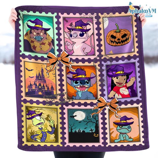 Halloween Salem Witches Stamp Art Blanket, Salem Witch Book Club, Halloween Witchy Blanket, Book Lover Halloween Gift
