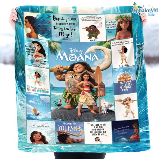 Disneyland Moana Blanket, Princess Moana Birthday Girl Gift, Maui Hei Hei Moana Blanket Gifts, Kid Blanket Baby Shower Gifts
