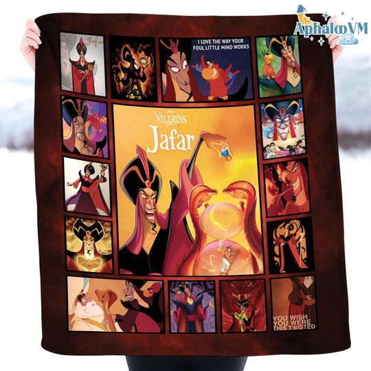 Jafar Aladdin Blanket, Disneyland Villains Blanket, Villains Jafar Aladdin, Disneyland Disneyworld Travel Blanket Gifts