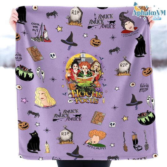 Hocus Pocus Sanderson Sisters Blanket, Halloween Hocus Pocus Blanket, Witches Blanket, Just a Bunch of Hocus Pocus, Spooky Season