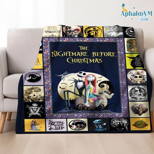 Nightmare Before Christmas Blanket, Jack and Sally Blanket, Oogie Boogie, Halloween Blanket, Jack Skellington Blanket, Blanket