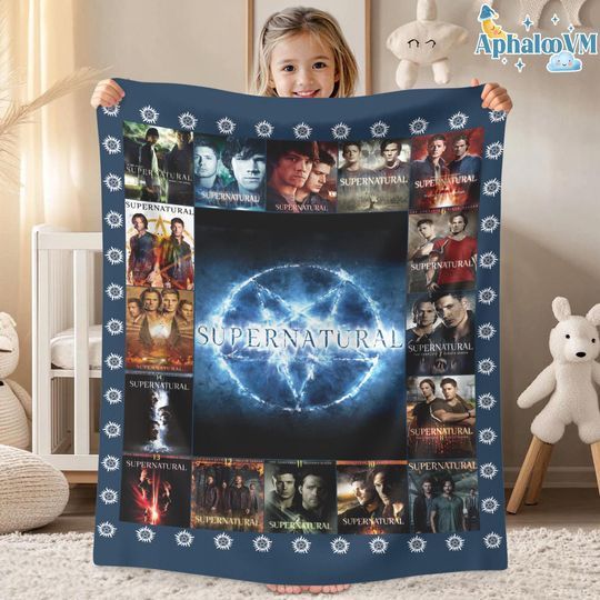 Supernatural Fleece Blanket, Supernatural Movie Blanket, Winchester Brothers Blanket, Birthday Gift, Supernatural Fan Gift, Dean Winchester