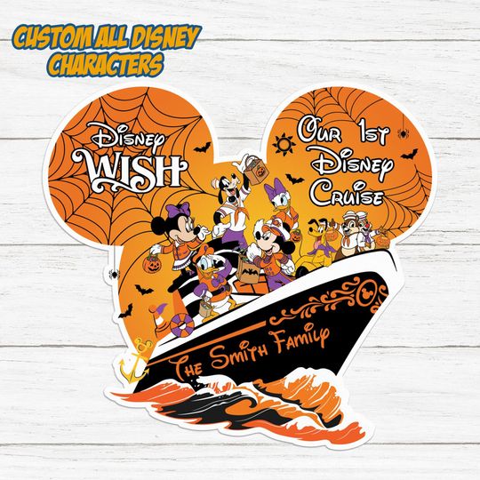 Personalized Mickey & Friends Cruise Halloween Magnet, Custom Halloween On The High Seas 2025 Magnet, Disney Cruise Door, Home Magnet Gift