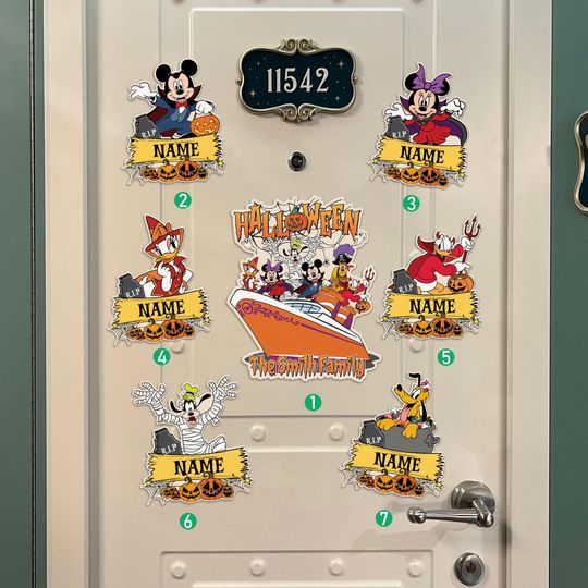 Personalized Disney Halloween Cruise Magnet, Mickey and Friends Halloween Magnet, Halloween on the High Seas Disney Cruise Line Magnet