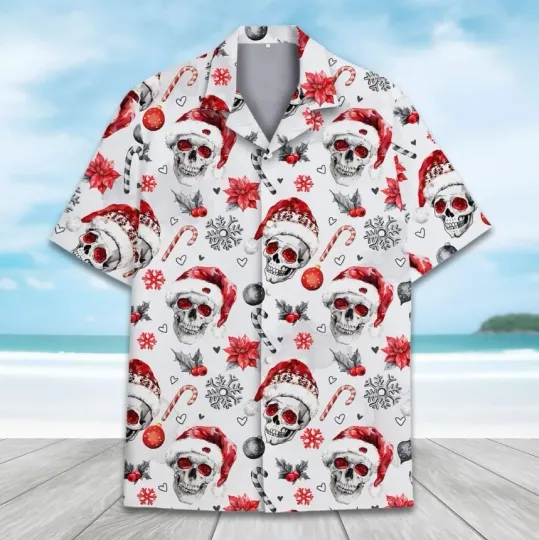 Christmas Skull Hawaiian Shirts for Men Women
