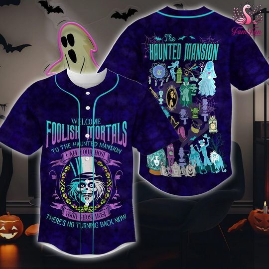 Haunted Mansion Baseball Jersey, Haunted Mansion Shirt, Horror Movie Shirt, Halloween Haunted Mansion Jersey Shirt, Halloween Gift