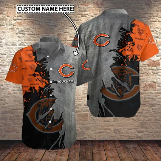 Chicago Bears Torn Pride Custom Hawaiian Shirt, Gift for Fan