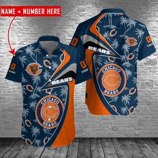 Chicago Bears Palm Paradise Custom Hawaiian Shirt, Gift for Fan