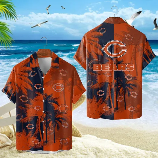Chicago Bears Tropical Sunset Hawaiian Shirt, Gift for Fan