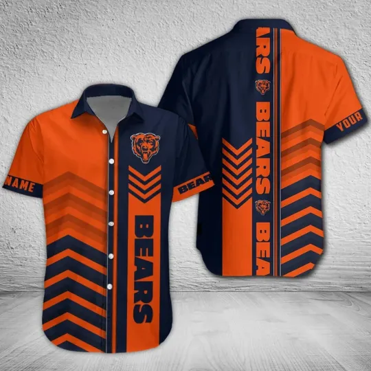 Chicago Bears Chevron Stride Hawaiian Shirt, Gift for Fan