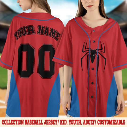 Spidey And His Amazing Friends Costume Baseball Jersey, Spiderman Gwen Stacy Miles Morales Halloween Party Baseball Jersey Group SLYD10