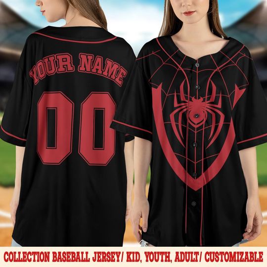 Spidey And His Amazing Friends Costume Baseball Jersey, Spiderman Gwen Stacy Miles Morales Halloween Party Baseball Jersey Group SLYD10