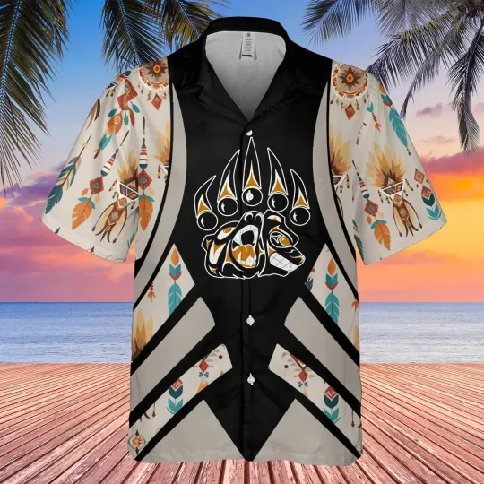 Bear Symbol Native American Hawaiian Shirt 3D