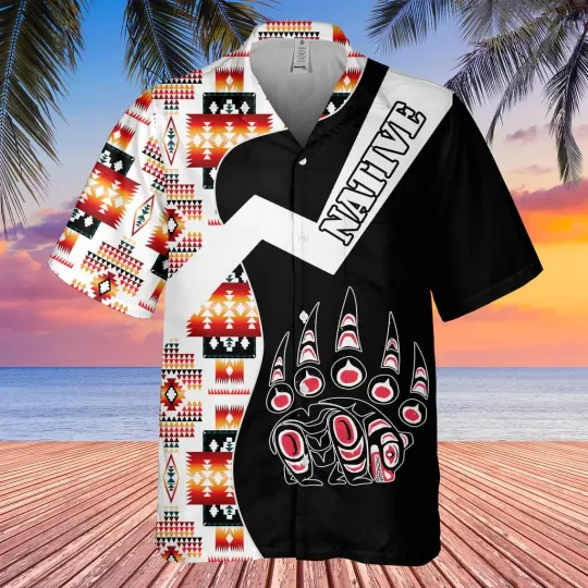Bear Symbol Pattern Native American Hawaiian Shirt 3D