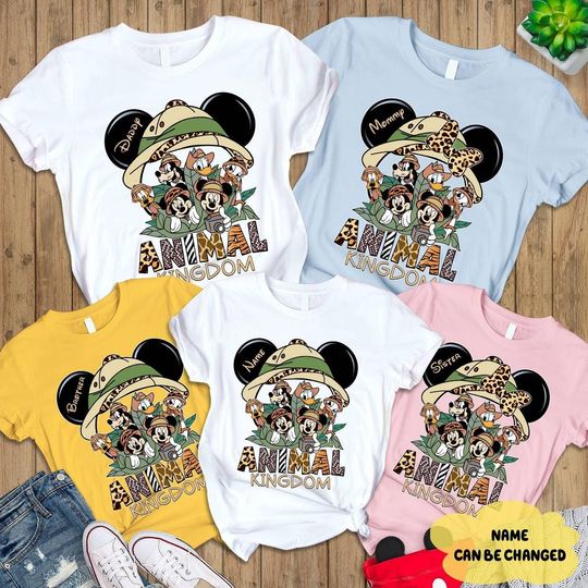 Custom Disneyland Animal Kingdom Shirt, Mickey and Friends Shirt, Safari Family Matching Shirts, DisneyTrip Tees, Family Vacation 2024