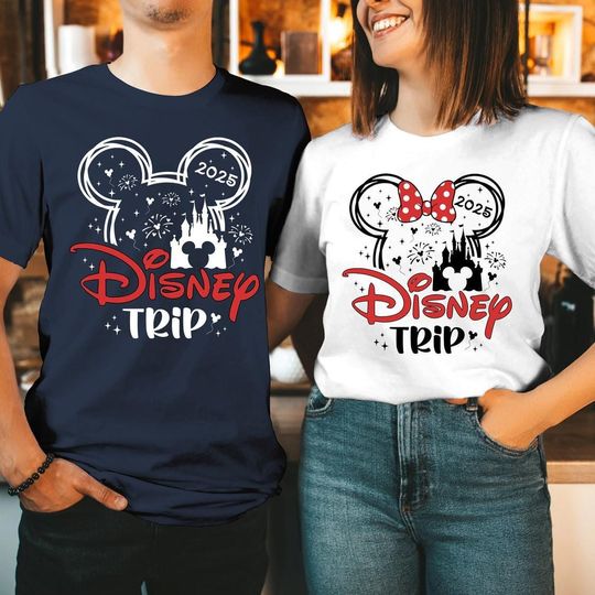 DisneyTrip 2025 Shirts, Disneyworld Shirts, Disneyland Vacation T-shirt, Disneyland Couple Shirt, Disneyland Castle, Family Trip 2025 Shirts