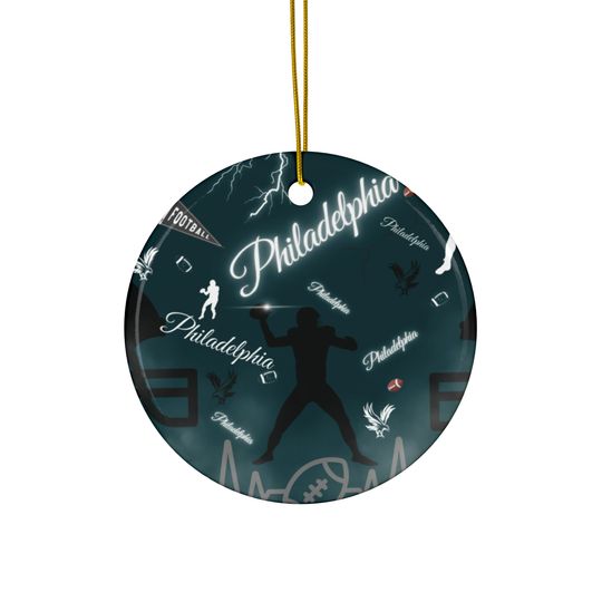 Philadelphia Football Team Ceramic Ornaments, Sports Team Christmas Ornaments