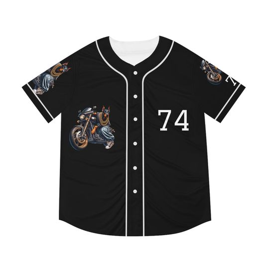 Cool Men's Baseball Jersey with Doberman Design Perfect for Sports Fans, Casual Wear, Team Spirit, Gifts, Summer Fun