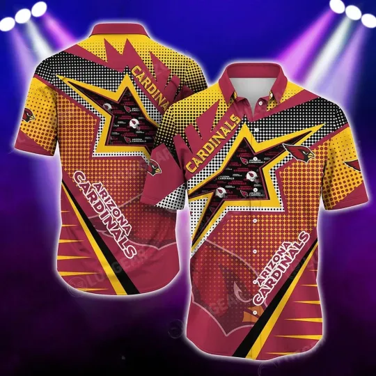 Arizonna Cardinals Retro Starburst Hawaiian Shirt, Gift for Fan