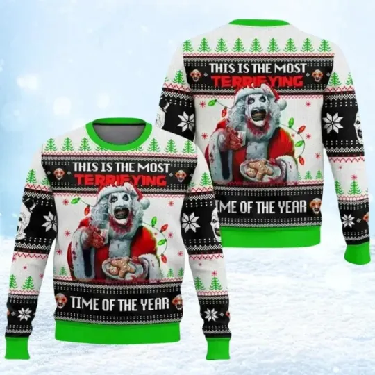 BG Terrifier Ugly Christmas Sweater, Terrifier Santa Shirt