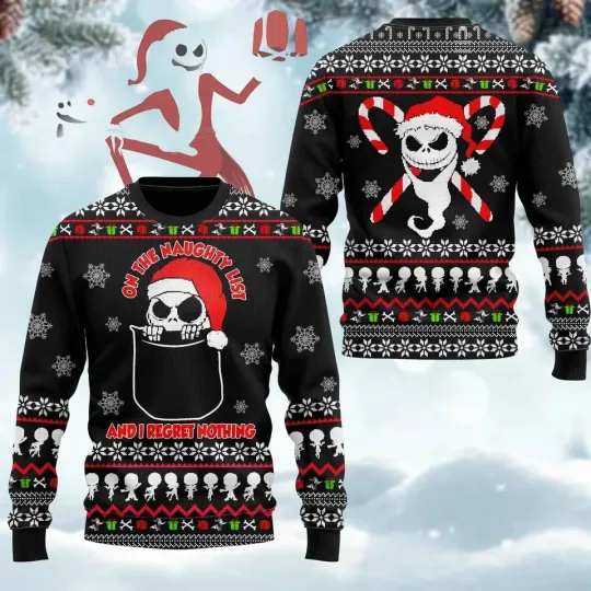 BG Jack Skellington Santa Claus Christmas Ugly Sweater
