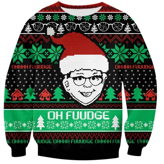 A Christmas Story Oh Fudge Print Ugly Christmas Sweatshirt