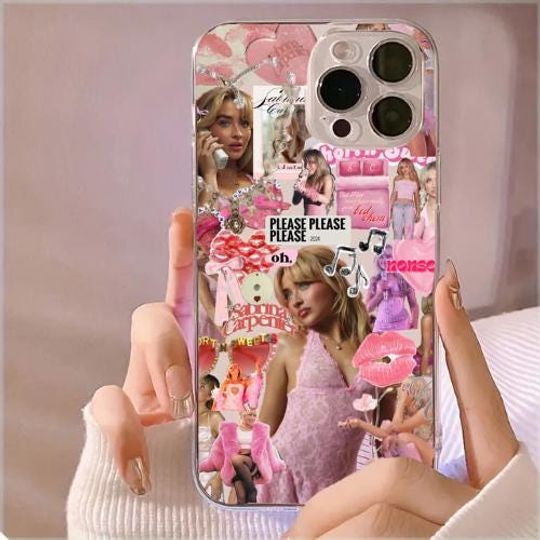 Sabrina Carpenter Pink Short n Sweet Tour Phone Case, Collage Espresso Case, Please Please Phone, Gift for Her