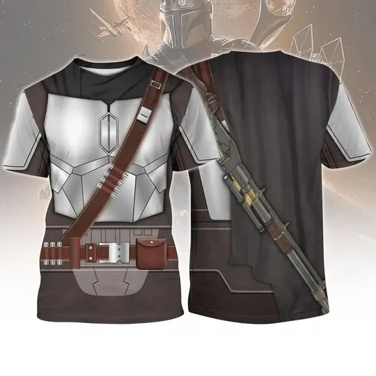 Mandalorian 3D Shirt, Star Wars Cosplay Tee, Bounty Hunter Star Wars Halloween Outfit, Disney Shirt