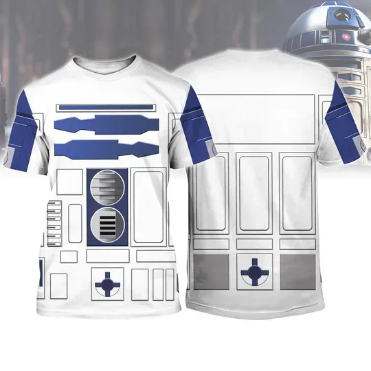 R2-D2 Cosplay Shirt, Star Wars Costume Cosplay 3D Shirt, Disney Cosplay Shirt, Halloween Shirt, Movie Lover