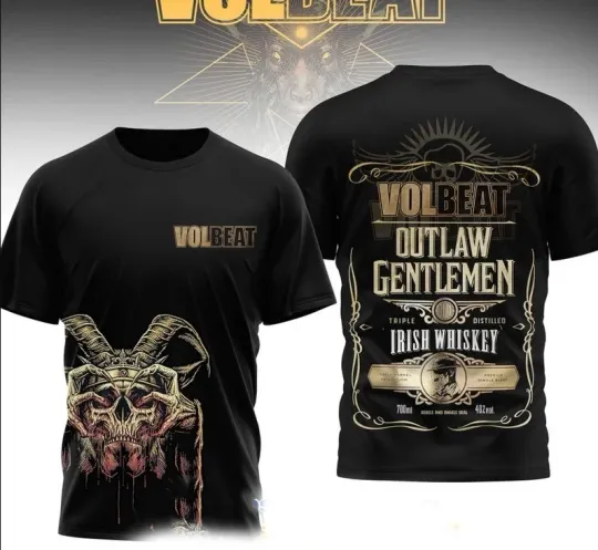 Volbeat Outlaw Gentlemen Irish Whiskey 3D T-Shirt