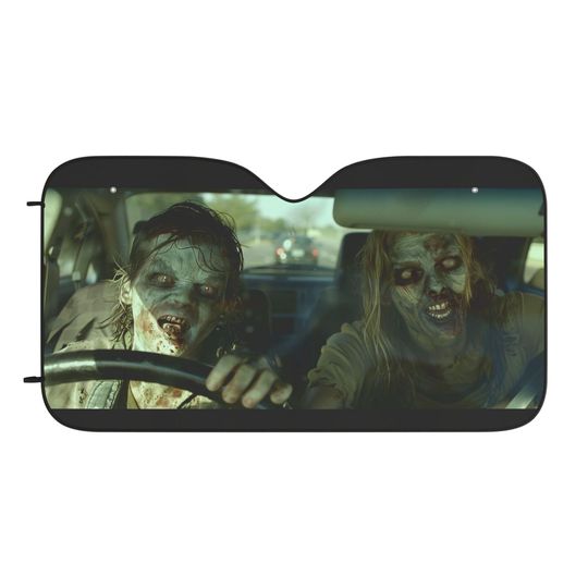 Zombie Car Sun Shades, Horror Car Accessories, Funny Sunshade, Halloween Gift, Unique Car Decor, Sun Visor Cover