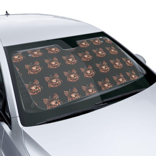 Halloween Pumpkin Car Sun Shades, Auto Sun Blocker, Vehicle Accessories, Holiday Gifts, Spooky Car Decor