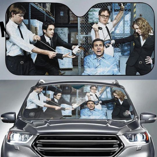 The Office TV Show Car Sunshade, Funny Dunder Mifflin Windshield Cover, Michael Scott Meme Car Accessory, Halloween Fan Gift Idea