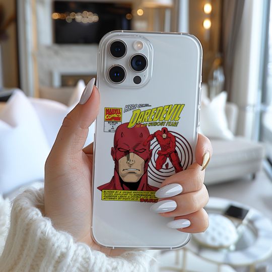 Marvel Comics Here Comes Daredevil Poster Funny Famous Cartoon Character Figure Phone Case