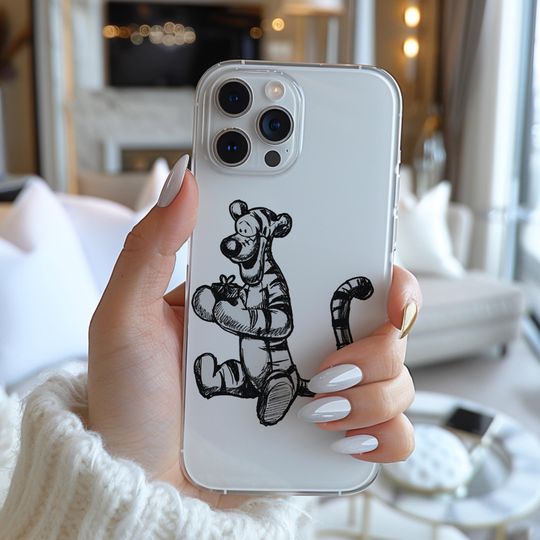 Disney Famous Funny Cartoon Character Cool Figure Tigger Figure Phone Case