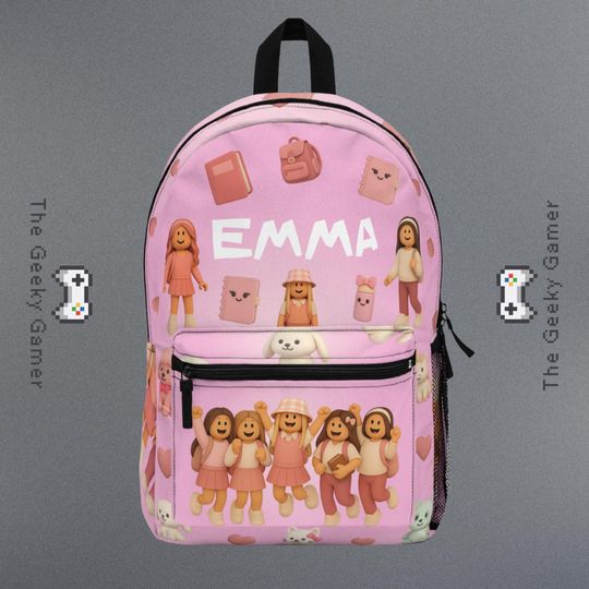 Personalized Gamer Girl Backpack, Gamer Gift, Birthday Gift, Back To School Gift