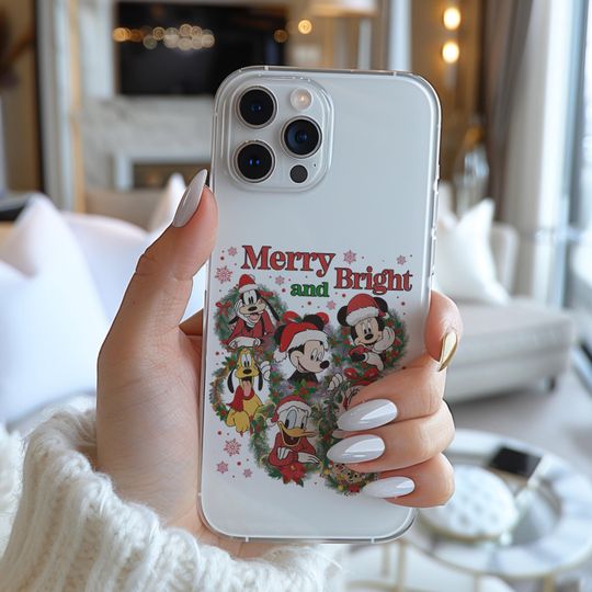 Retro Mickey And Friends Christmas Wreath Disney Phone Case