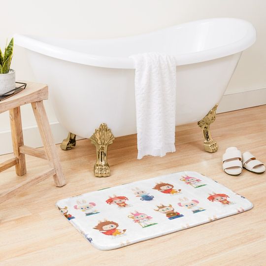 Labubu monsters signs sticker pack Bath Mat, For Bathroom, For Kitchen
