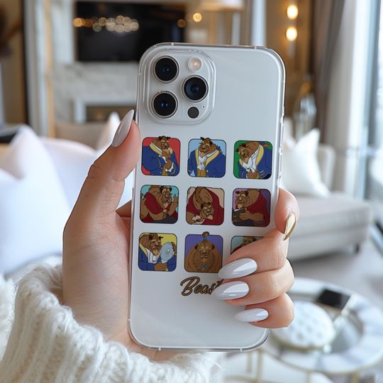 Beauty And The Beast Mood Poster Funny Famous Cartoon Characters Figure Phone Case