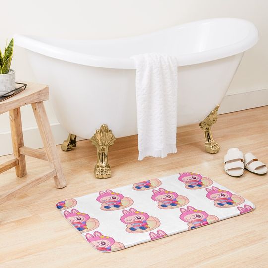 Labubu - The Monster exciting Macarons Vinyl Face  Bath Mat, For Bathroom, For Kitchen