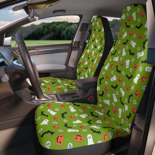Car Seat Covers, Playful Halloween Car Accessories, Cute Auto Decor, Unique Halloween Car Decor