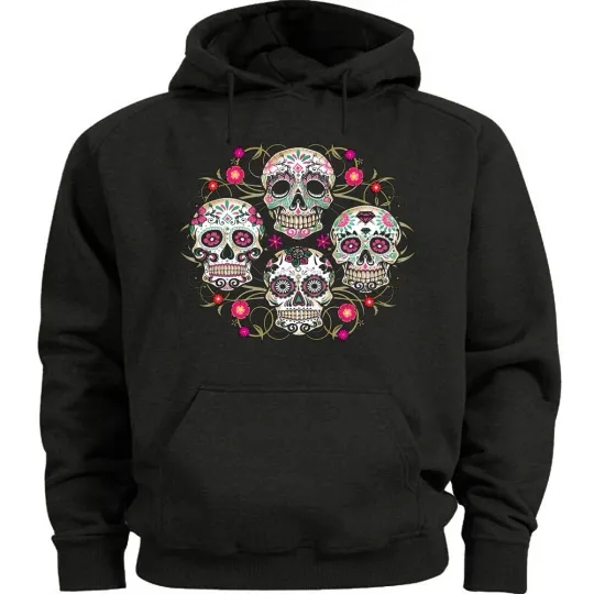 Dia De Los Muertos Sugar Skull Halloween Hoodie for Men