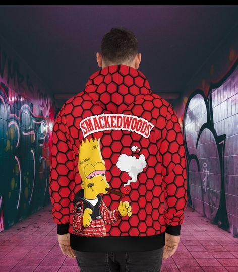 Smacked Woods Bart Simpson Smoking Weed Hoodie , The Simpsons Shirt Gift