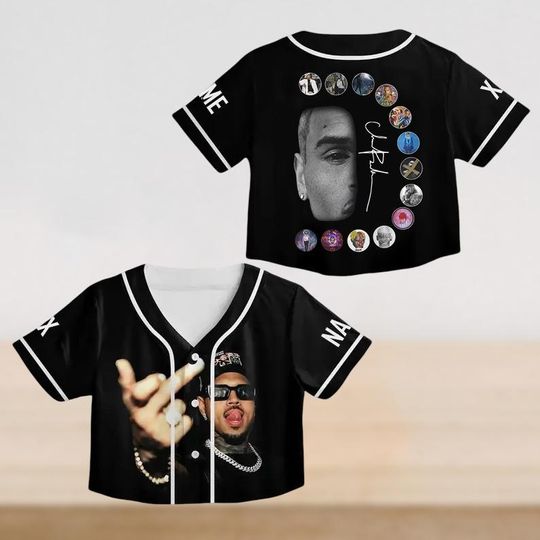 Chris Brown XX 2025 Crop Top Baseball Jersey, Chris Brown 11:11 Tour Shirt