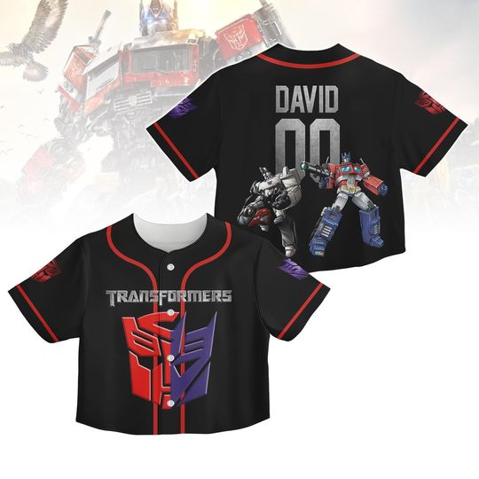 Custom Optimus Prime Crop Top Baseball Jersey, Transformer Crop Top Jersey