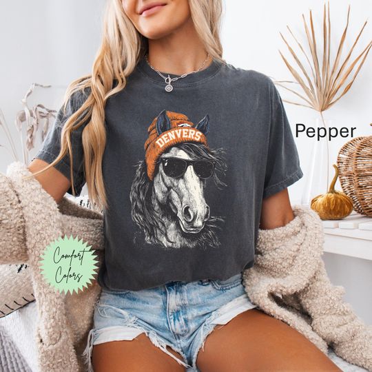 Denver Mascot Shirt, Broncos, Denver Broncos Shirt, football Shirt, Retro Football Shirt