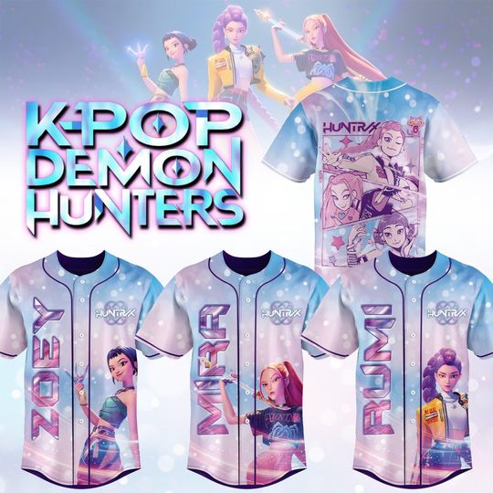 Huntrix Baseball Shirt, Kpop Idol Group Shirt, Mira, Rumi, Zoey Shirt